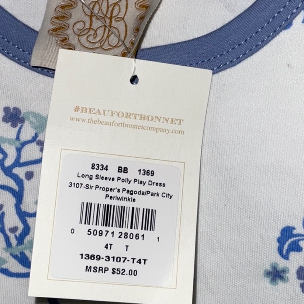 The Beaufort Bonnet Co.Girls Blue Pagoda Print Polly Play Dress 4T NWT - Picture 4 of 6